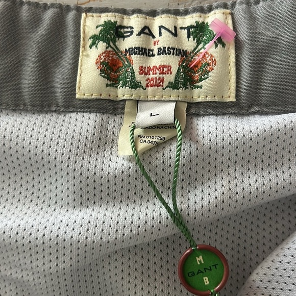 NWT Gant The MB Tennis Short Bathingsuit Swim Trunks Purpose Grey Sz Large - Picture 7 of 9